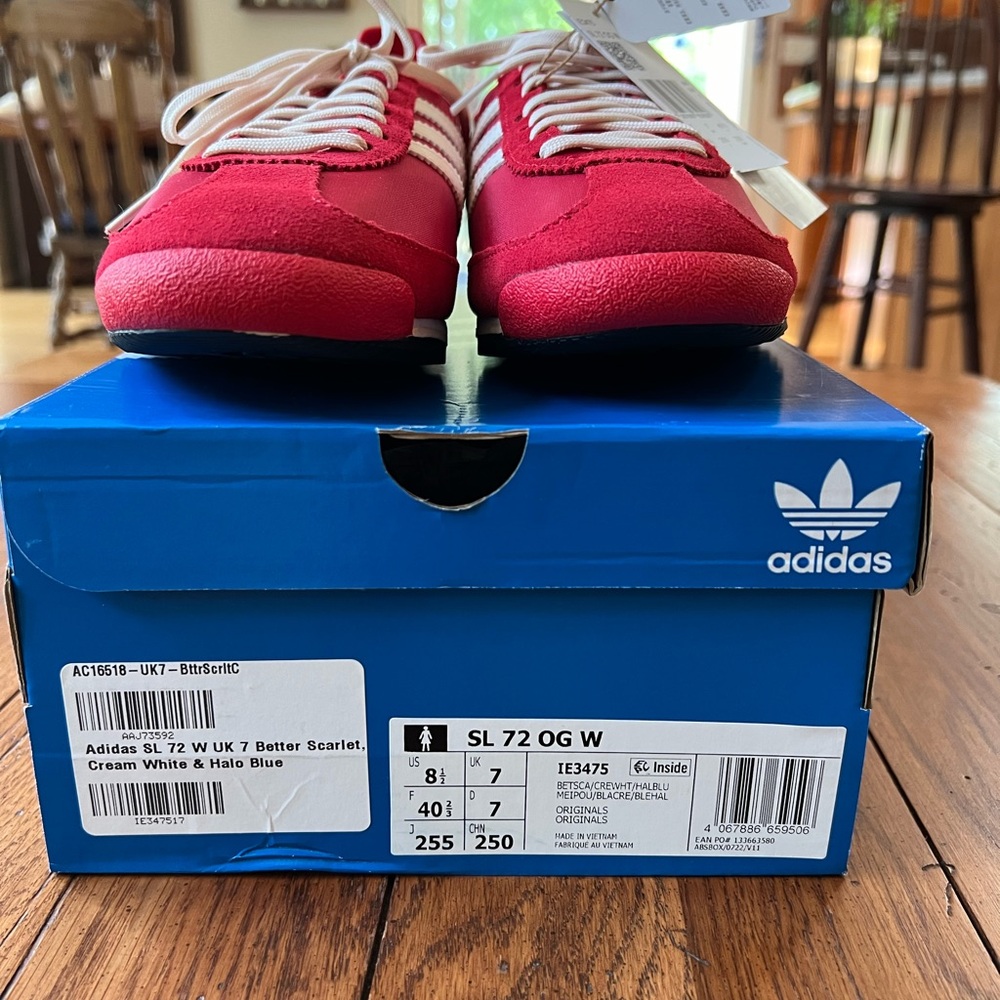 NWT Adidas SL 72 Sneakers Better Scarlet Cream White Size Women’s US 8.5